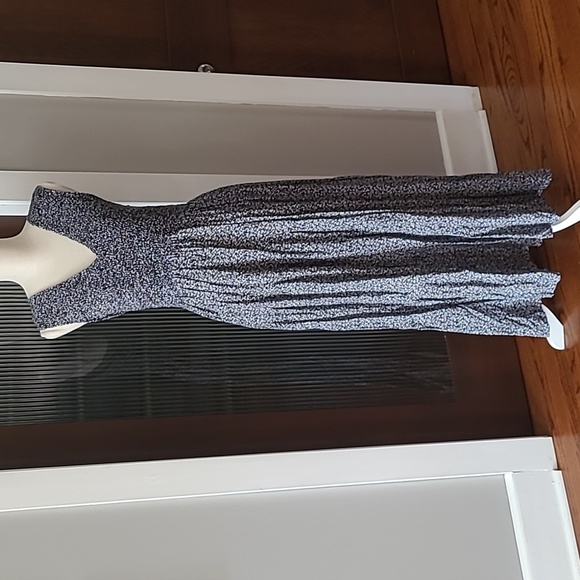 Smocked  Bodice Hudson Gray Blue Floral Sleeveless Maxi Dress - Picture 2 of 14